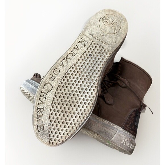 Karma Of Charme Malita Moccasin Boot Size 38 Brown Suede Leather - Picture 8 of 10